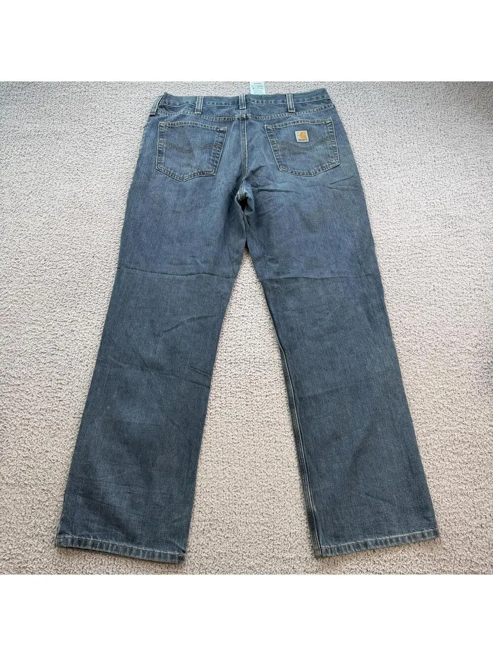 Carhartt Relaxed Fit Jeans Mens 36x32 Blue Denim Workwear Carpenter Style Faded